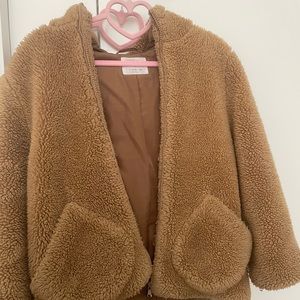 Girls Zara Brown Sherpa coat/jacket